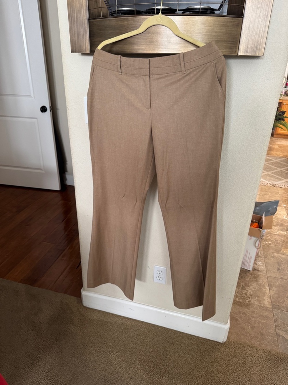 LOFT Women's Light Brown Straight-Leg Trousers